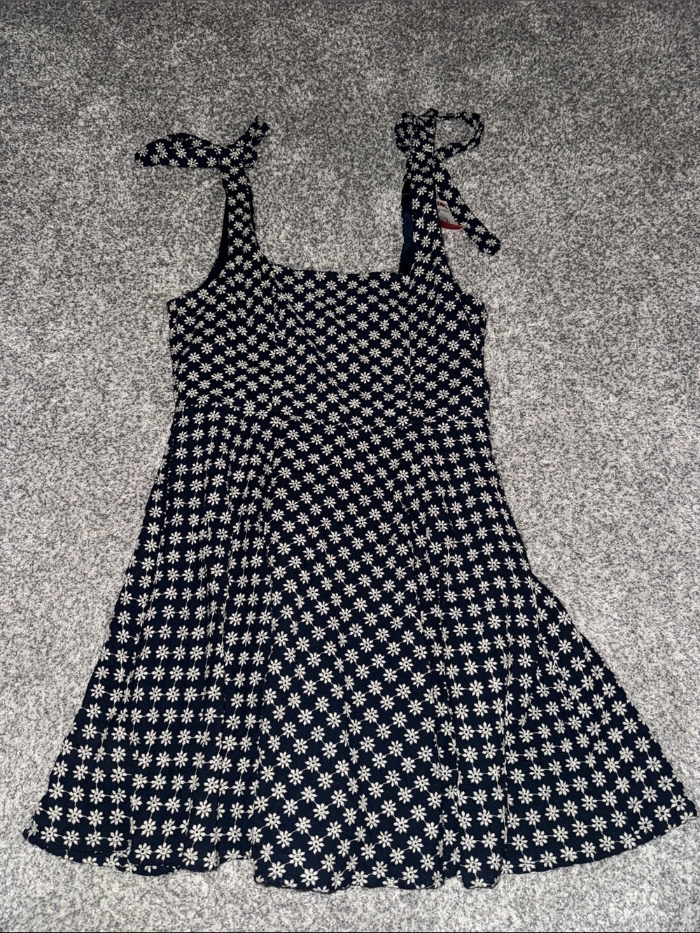 T.J.Maxx Navy Floral Tie-Shoulder Mini Dress